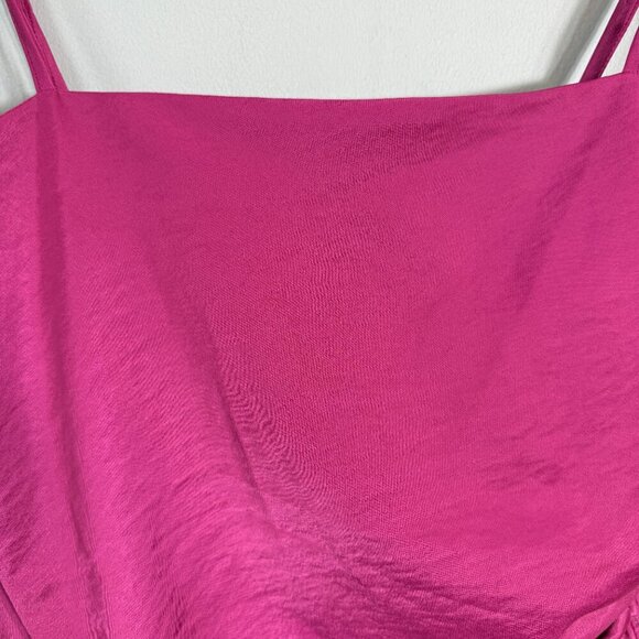 House of Harlow 1960 Satin Midi Slip Dress Women Medium Pink Slit Cocktail Party - Picture 6 of 14